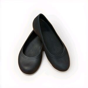 Crocs at Work Shoes Ballet Flats Womens 8 Black Casual Slip Resistant Comfort
